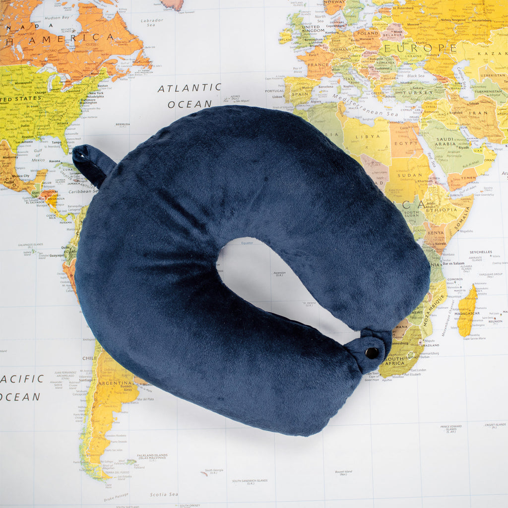 neck pillow on world map