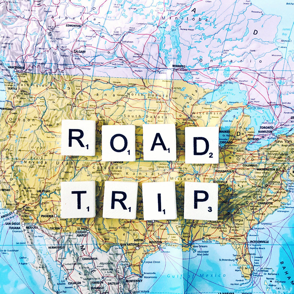 Road trip map of the United States