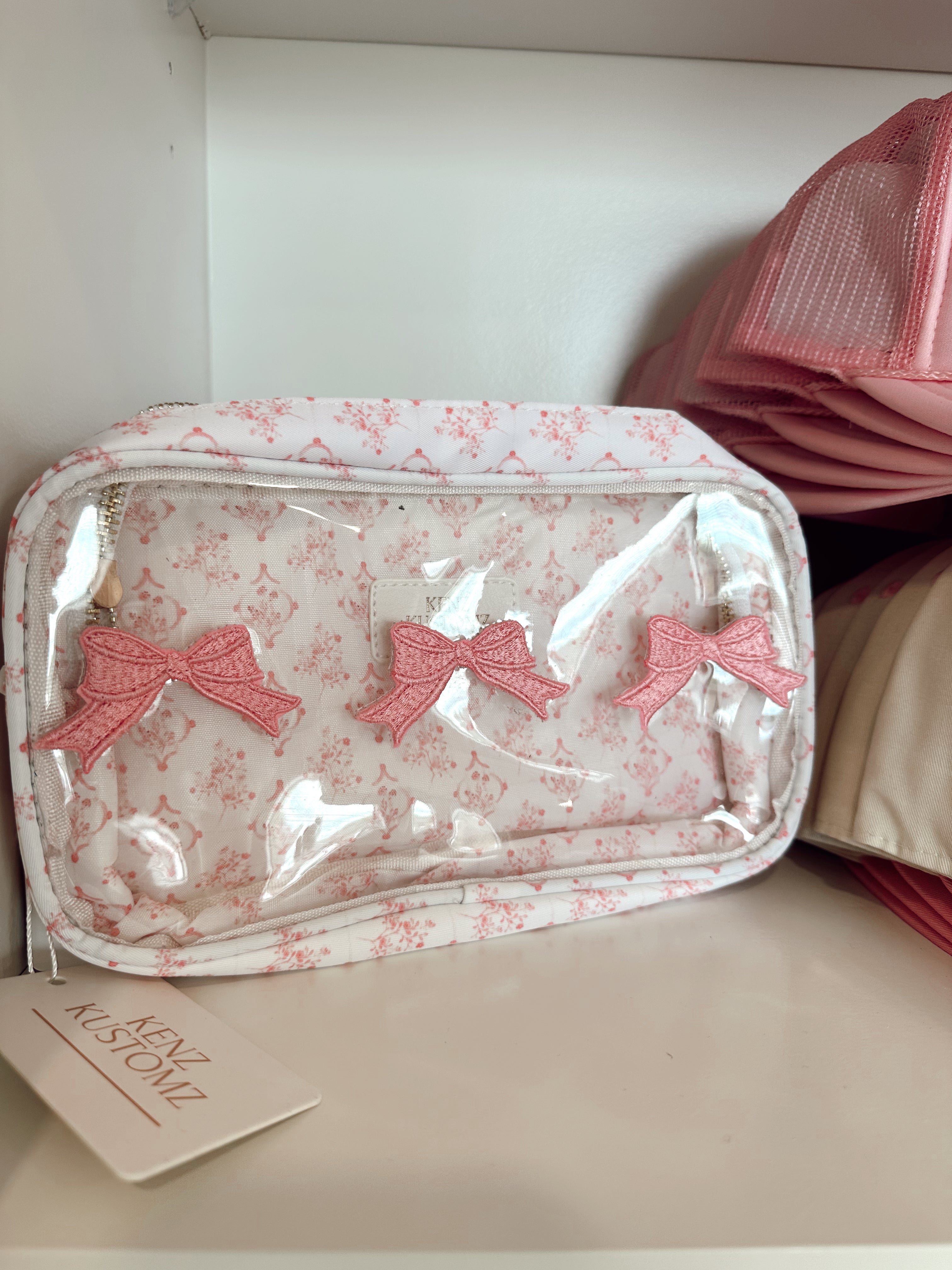 3 Bows Medium - Pink Toile