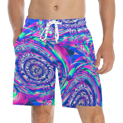 Vaporwave Fractal Melt Swim Shorts