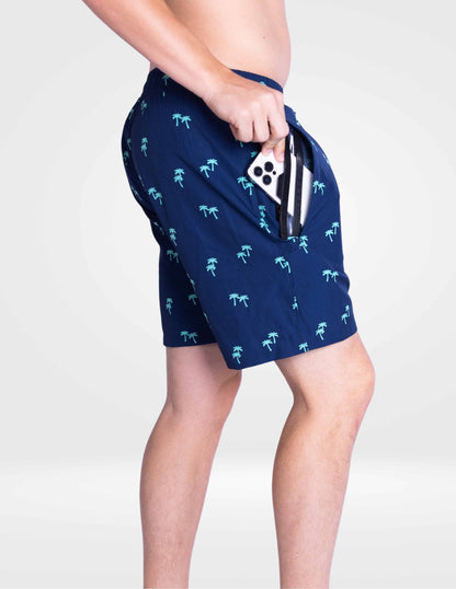 Tropical Trees - Waterproof Swim Shorts With A Waterproof Pocket