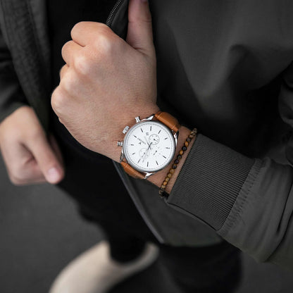 The Chrono S2 40mm Men's Watches - Silver/Tan