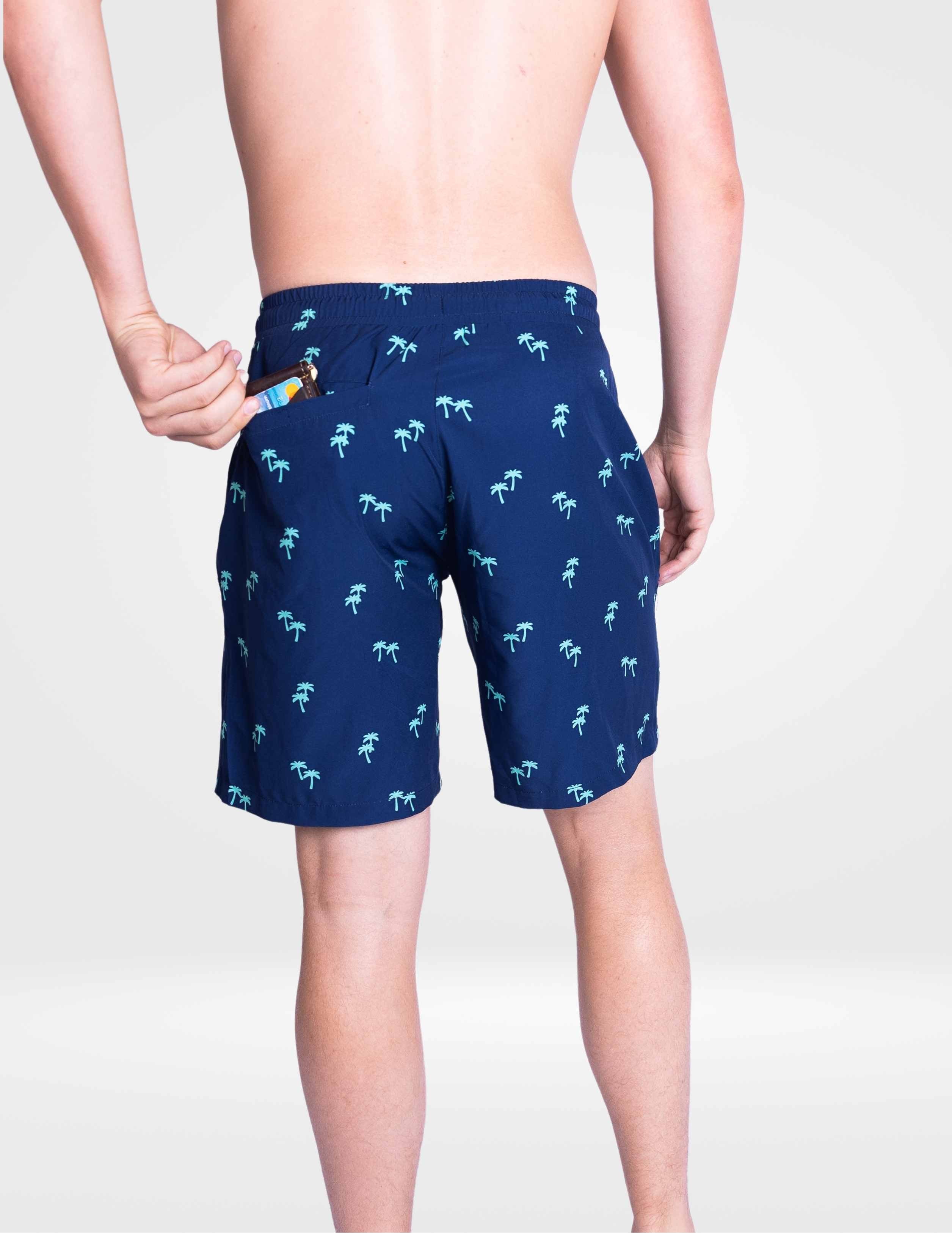 Tropical Trees - Waterproof Swim Shorts With A Waterproof Pocket