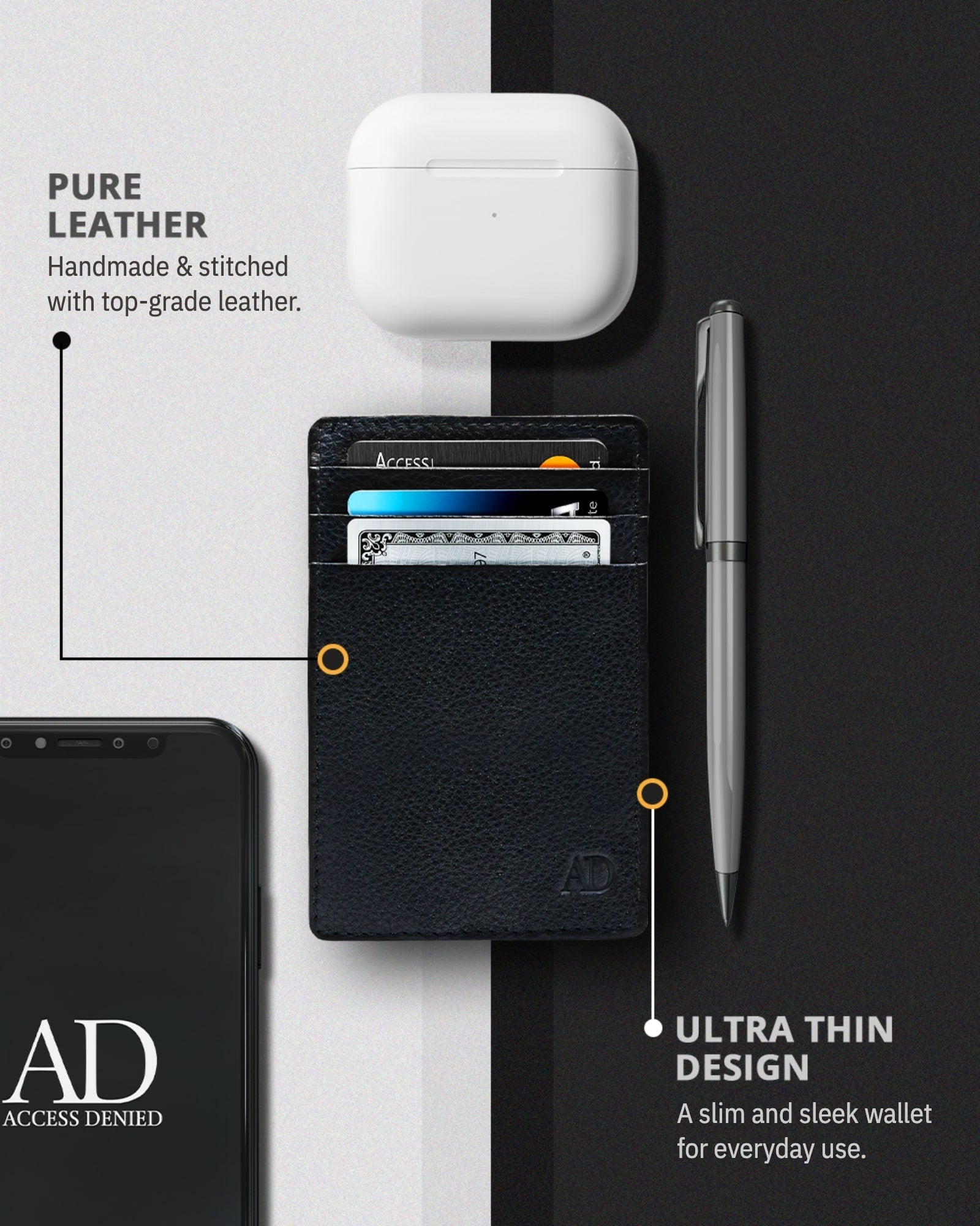 Leather RFID Minimalist Card Holder