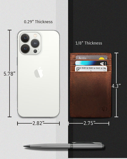 Leather RFID Minimalist Card Holder