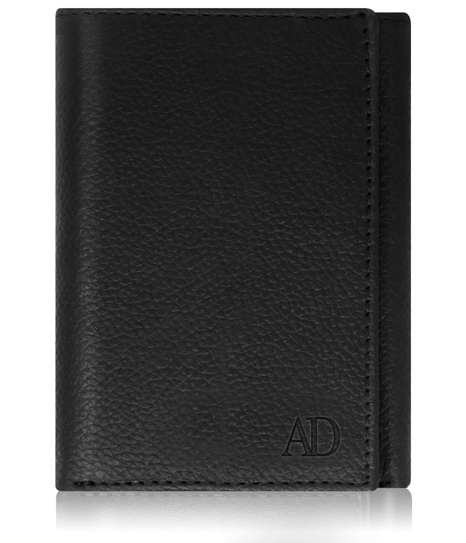 Leather Trifold RFID Wallet with Flip-Up ID