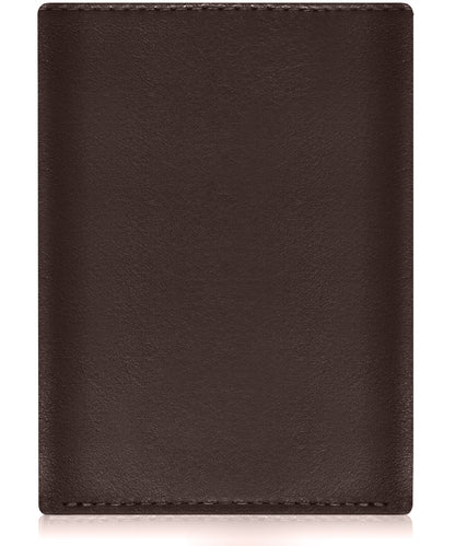 Leather Trifold RFID Wallet with Flip-Up ID