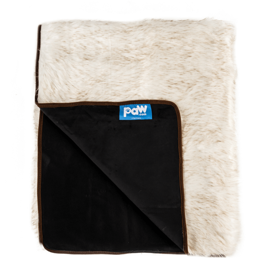 PupProtector™ Waterproof Throw Blanket - White with Brown Accents