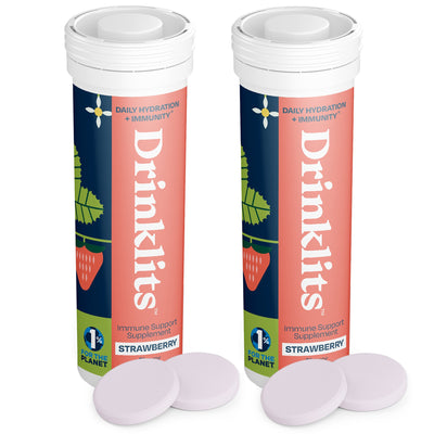 Strawberry Daily Immune Support Tablets (2) Tube Bundle