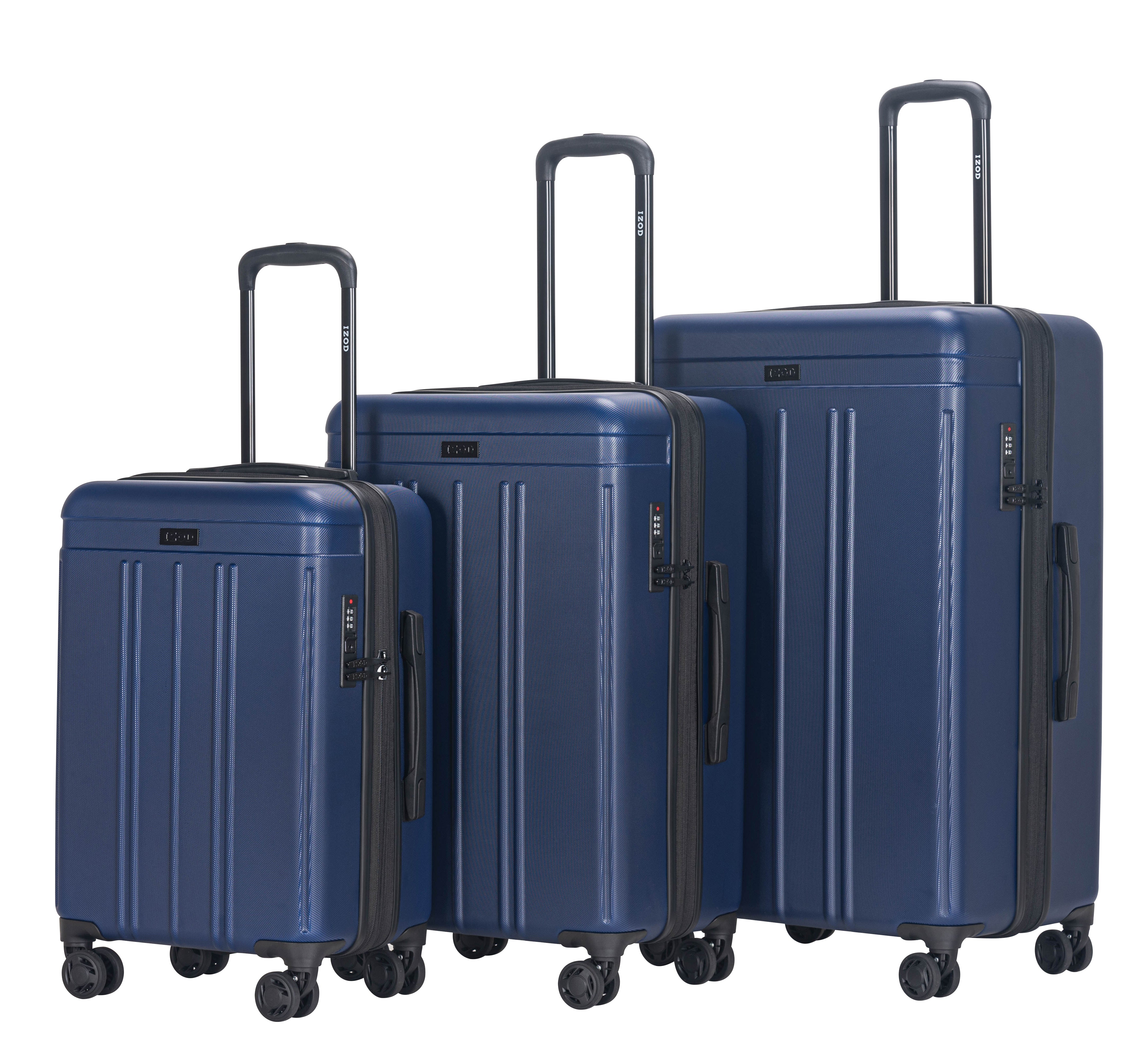 ZO Bags ネイビー IZOD Zoe Expandable 3-Piece Spinner Luggage Set with Lock – Travellty
