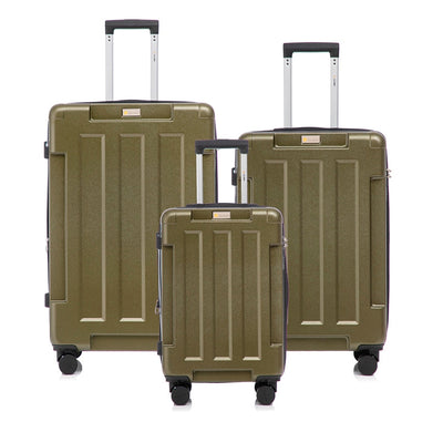 Hawk Expandable 3-Piece Hardside Spinner Luggage Set - 20" 24" 28" with Combination Lock