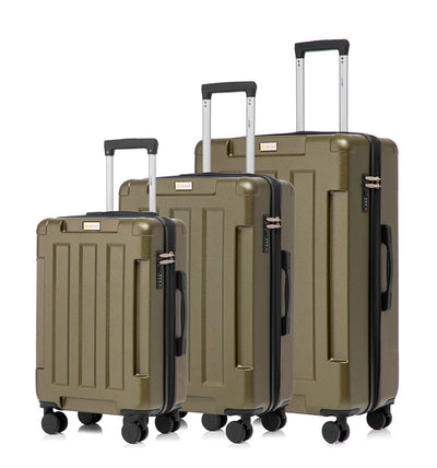 Hawk Expandable 3-Piece Hardside Spinner Luggage Set - 20" 24" 28" with Combination Lock