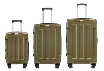 Hawk Expandable 3-Piece Hardside Spinner Luggage Set - 20" 24" 28" with Combination Lock