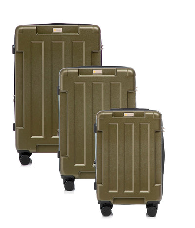 Hawk Expandable 3-Piece Hardside Spinner Luggage Set - 20" 24" 28" with Combination Lock