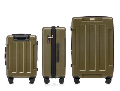 Hawk Expandable 3-Piece Hardside Spinner Luggage Set - 20" 24" 28" with Combination Lock