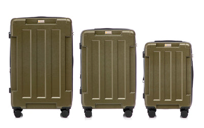 Hawk Expandable 3-Piece Hardside Spinner Luggage Set - 20" 24" 28" with Combination Lock