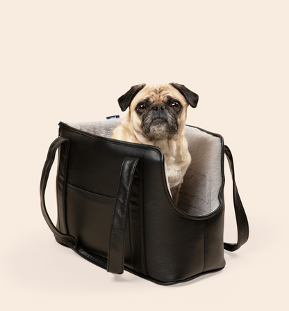 PupTote™ 3-in-1 Faux Leather Dog Carrier Bag - Black