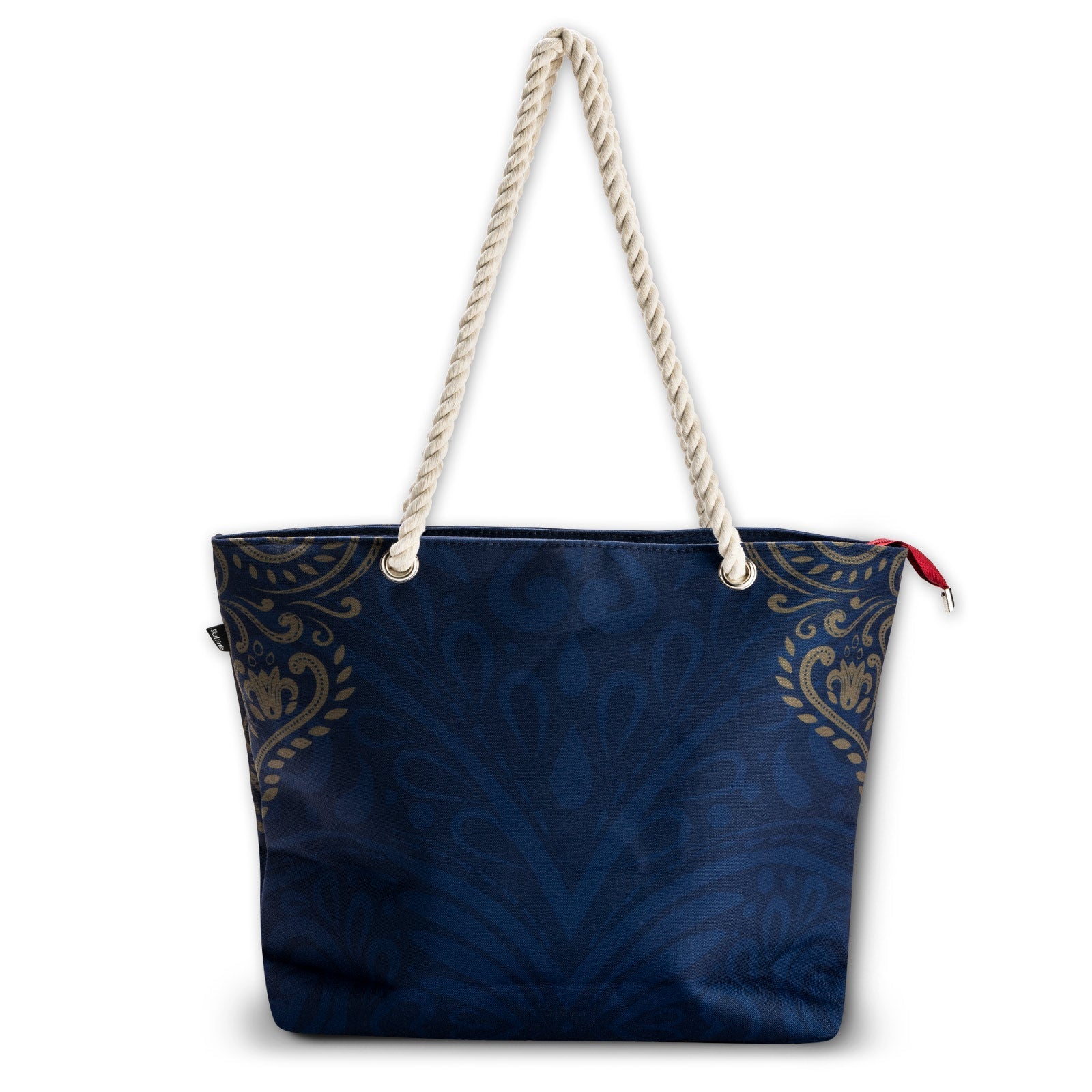 Rose Skull Navy Shoulder Beach Bag