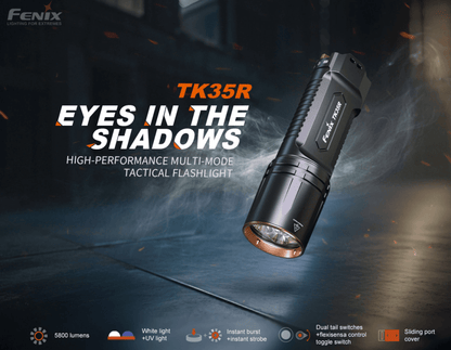 TK35R Rechargeable High-Performance Tactical Flashlight with UV Output
