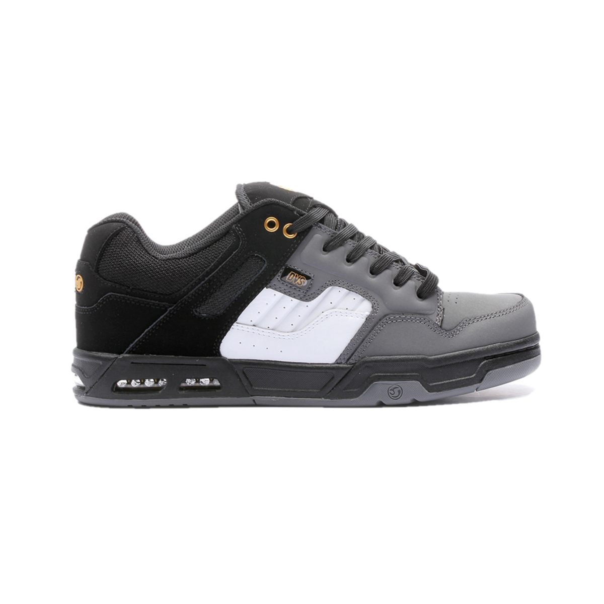 DVS F0000056984 ENDURO HEIR Men's (Medium) Black/White/Charcoal Leather & Nubuck Skate Shoes