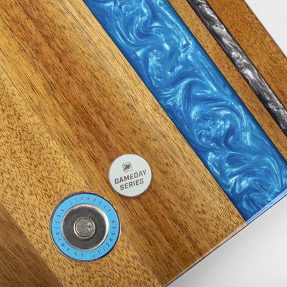 1ft x 2ft Gameday Teams Epoxy Resin Wood Compact Travel Cornhole Board Set