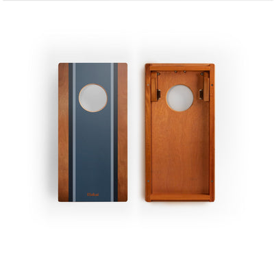 1ft x 2ft Graphic Wood Travel Cornhole Set | Classic Beach Stripes Collection