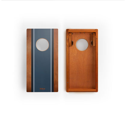 1ft x 2ft Graphic Wood Travel Cornhole Set | Classic Beach Stripes Collection