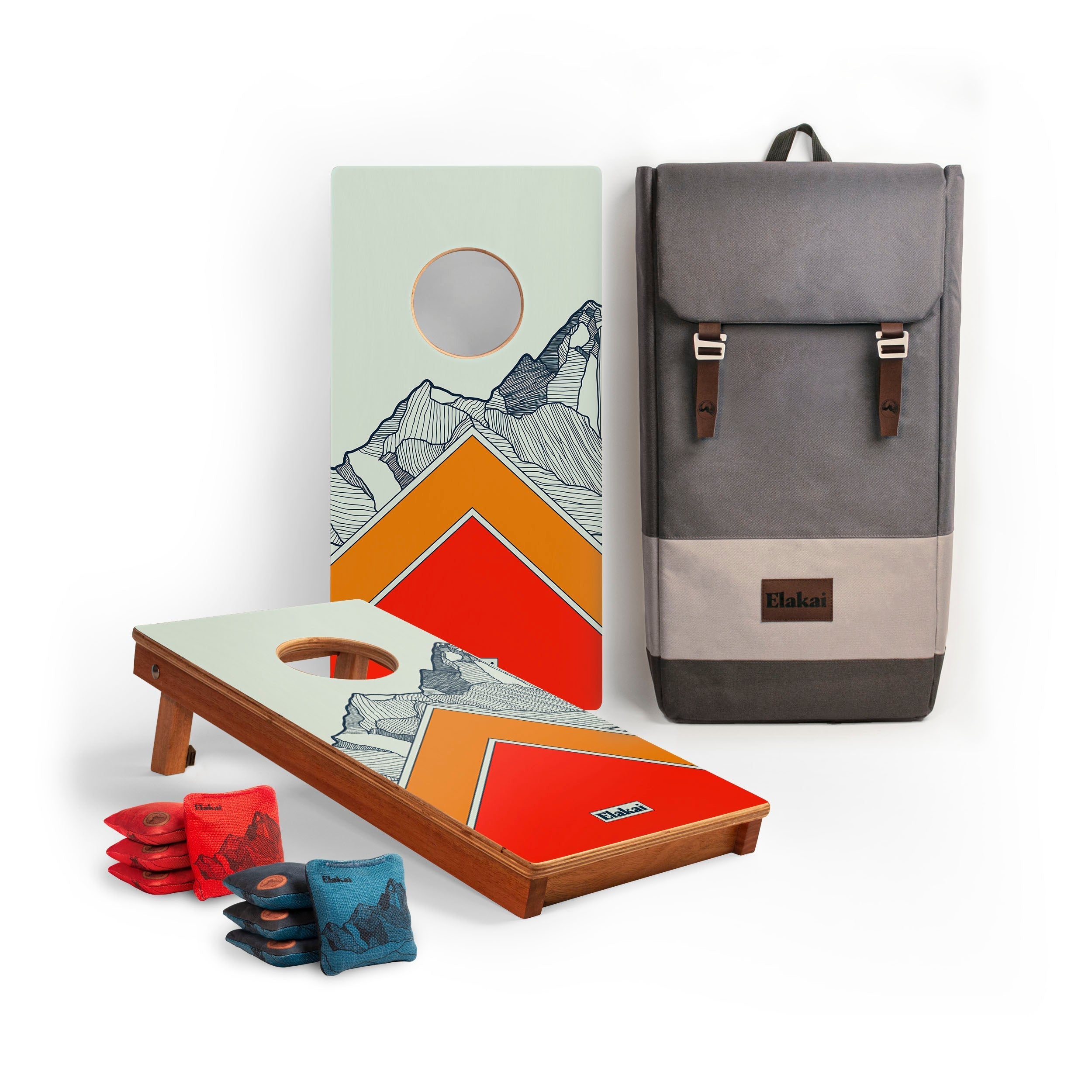 1ft x 2ft Graphic Wood Travel Cornhole Set | Modern Angle Collection