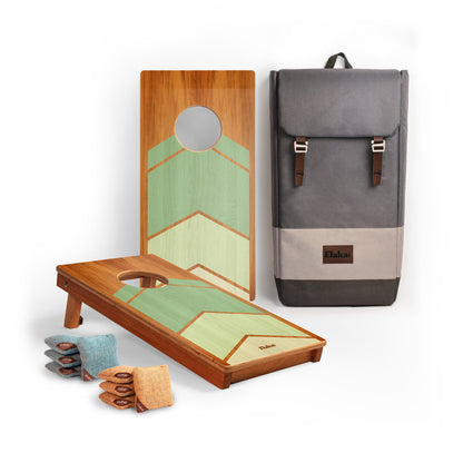 1ft x 2ft Graphic Wood Travel Cornhole Set | Modern Angle Collection
