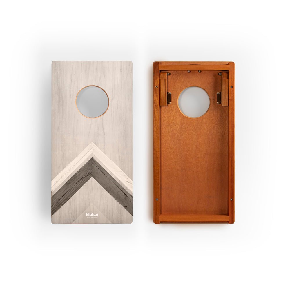 1ft x 2ft Graphic Wood Travel Cornhole Set | Modern Angle Collection