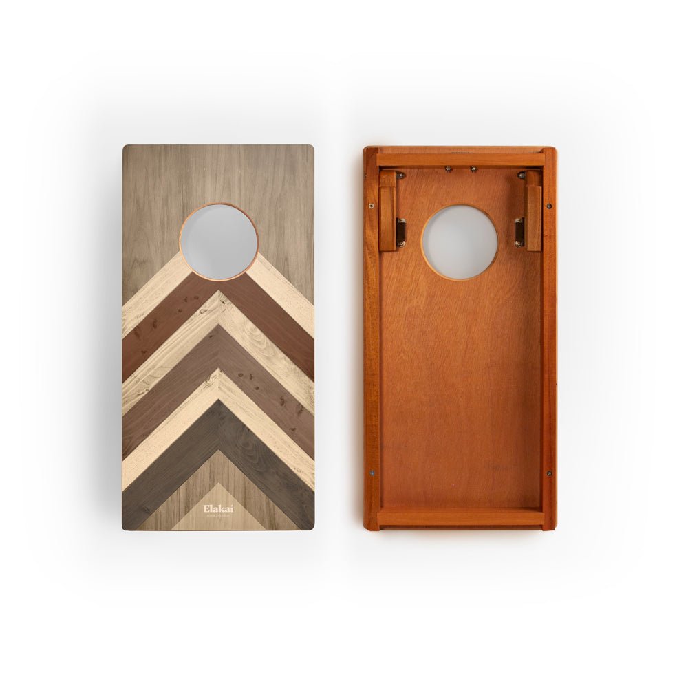 1ft x 2ft Graphic Wood Travel Cornhole Set | Modern Angle Collection