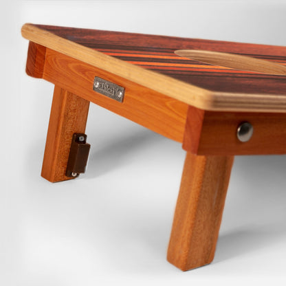 1ft x 2ft Graphic Wood Travel Cornhole Set | Natural Surf Beach Collection