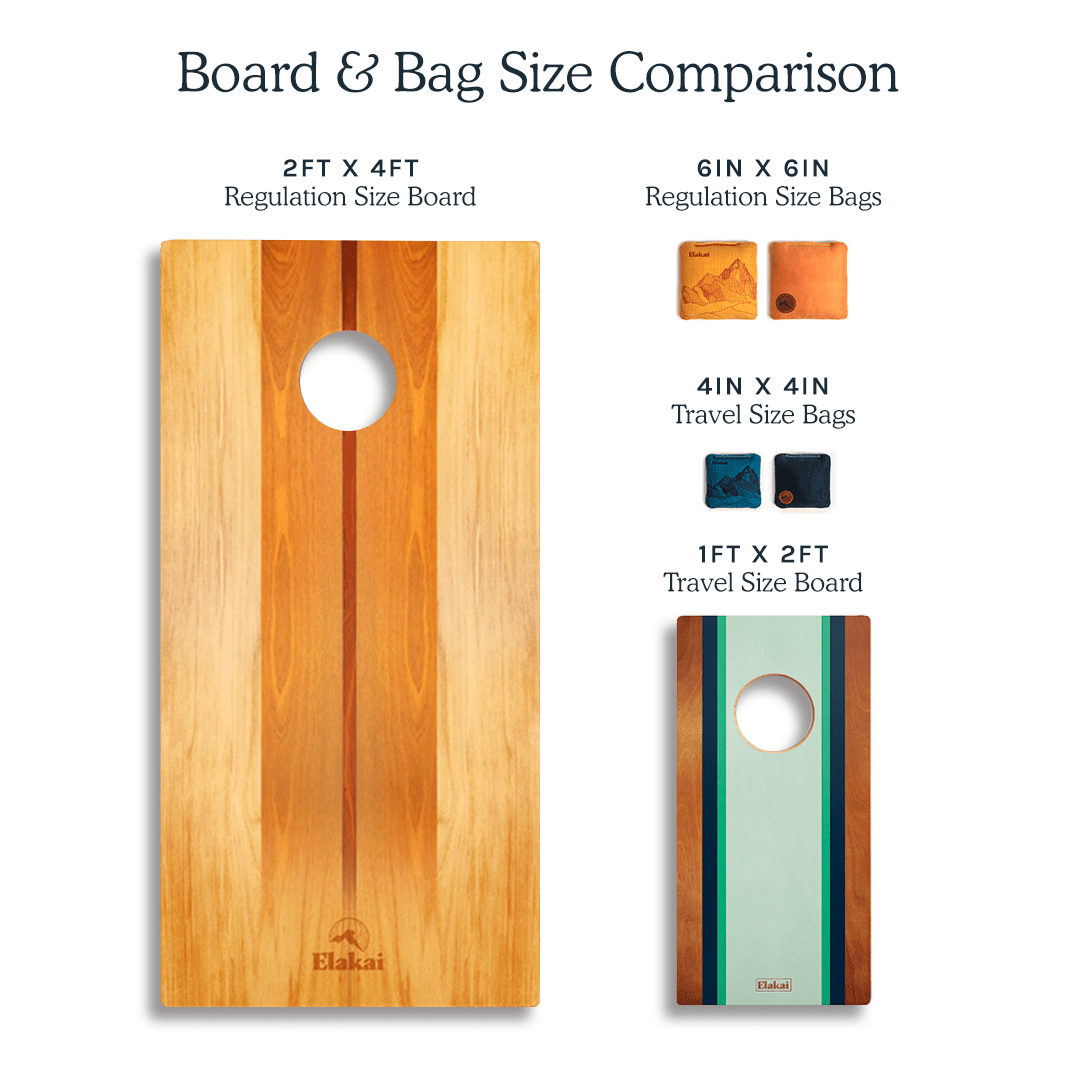 1ft x 2ft Resin & Wood Travel Cornhole Set | Beach Wave