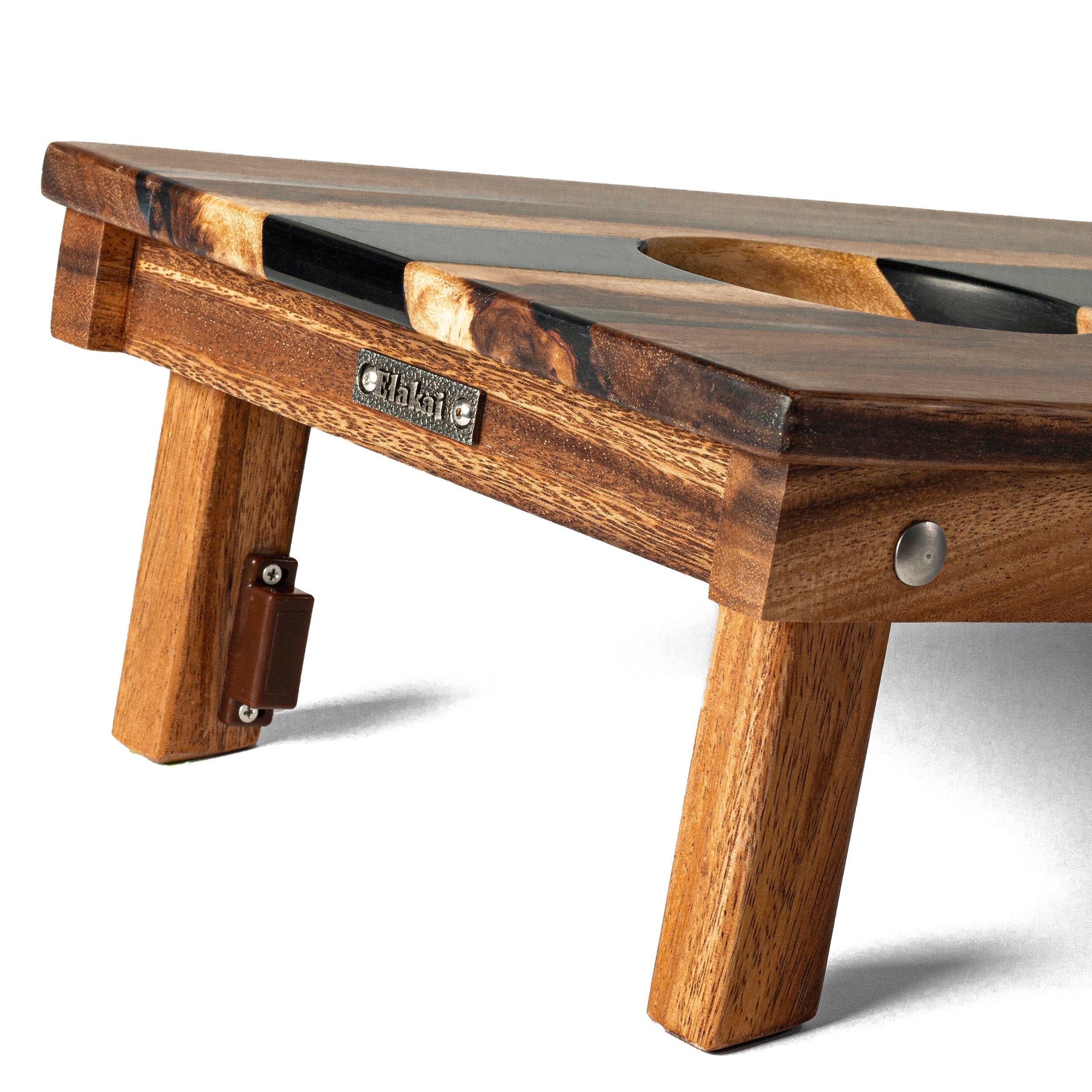 1ft x 2ft Resin & Wood Travel Cornhole Set | Live Edge River Collection