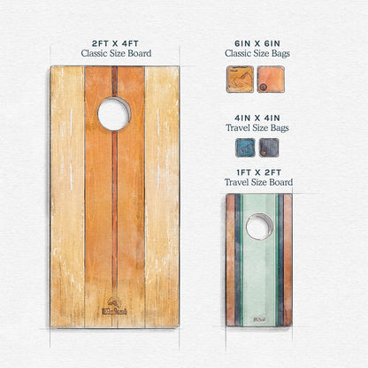 1ft x 2ft Resin & Wood Travel Cornhole Set | Live Edge River Collection