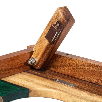 1ft x 2ft Resin & Wood Travel Cornhole Set | Live Edge River Collection