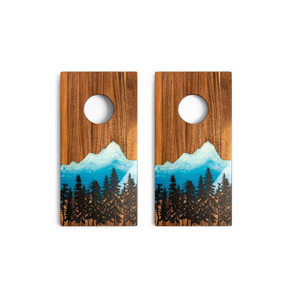 1ft x 2ft Resin & Wood Travel Cornhole Set | Mountain Collection