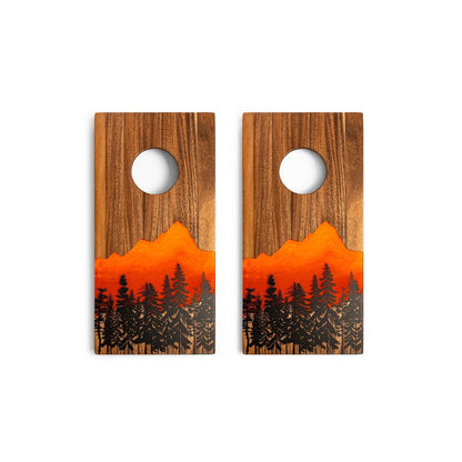 1ft x 2ft Resin & Wood Travel Cornhole Set | Mountain Collection