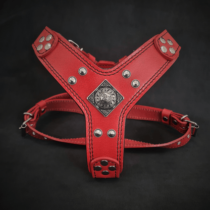 The "Eros" Dog Harness for Small to Medium Breeds. Red