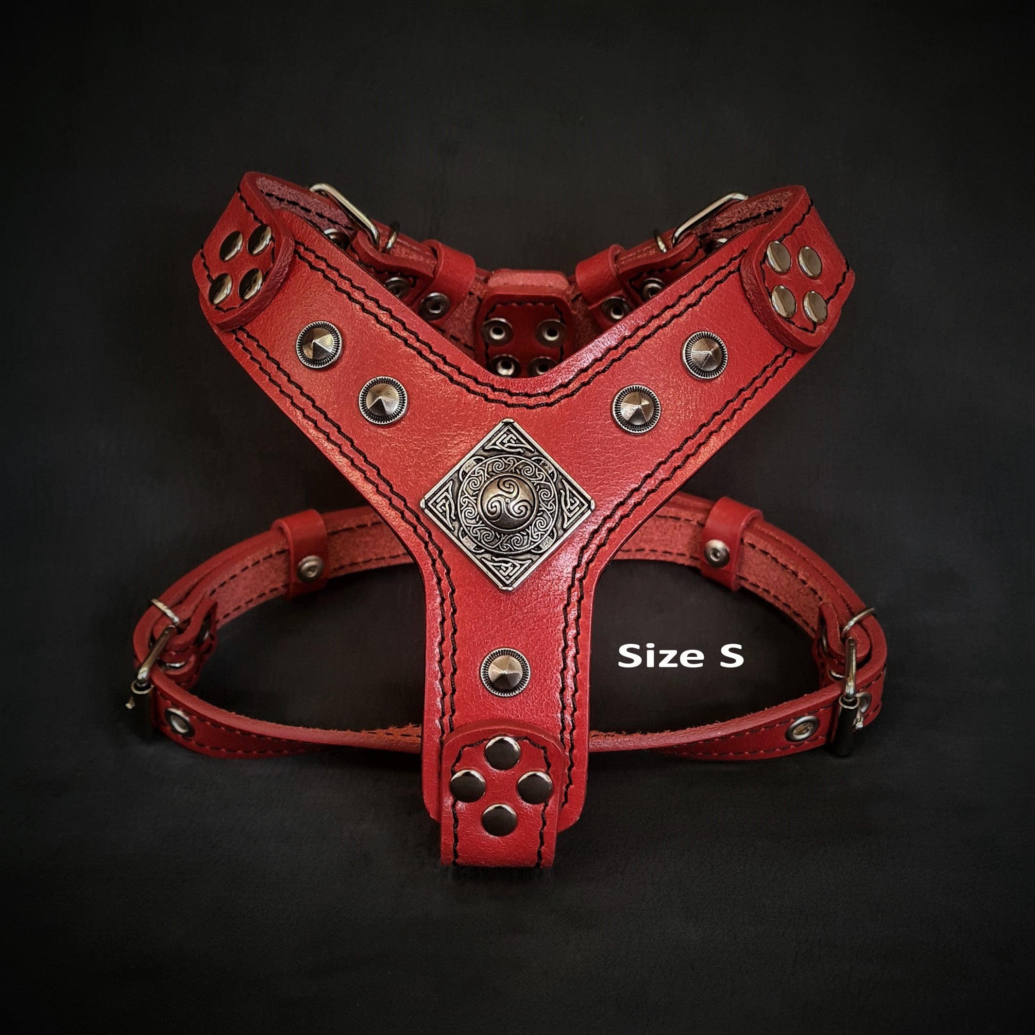The "Eros" Dog Harness for Small to Medium Breeds. Red