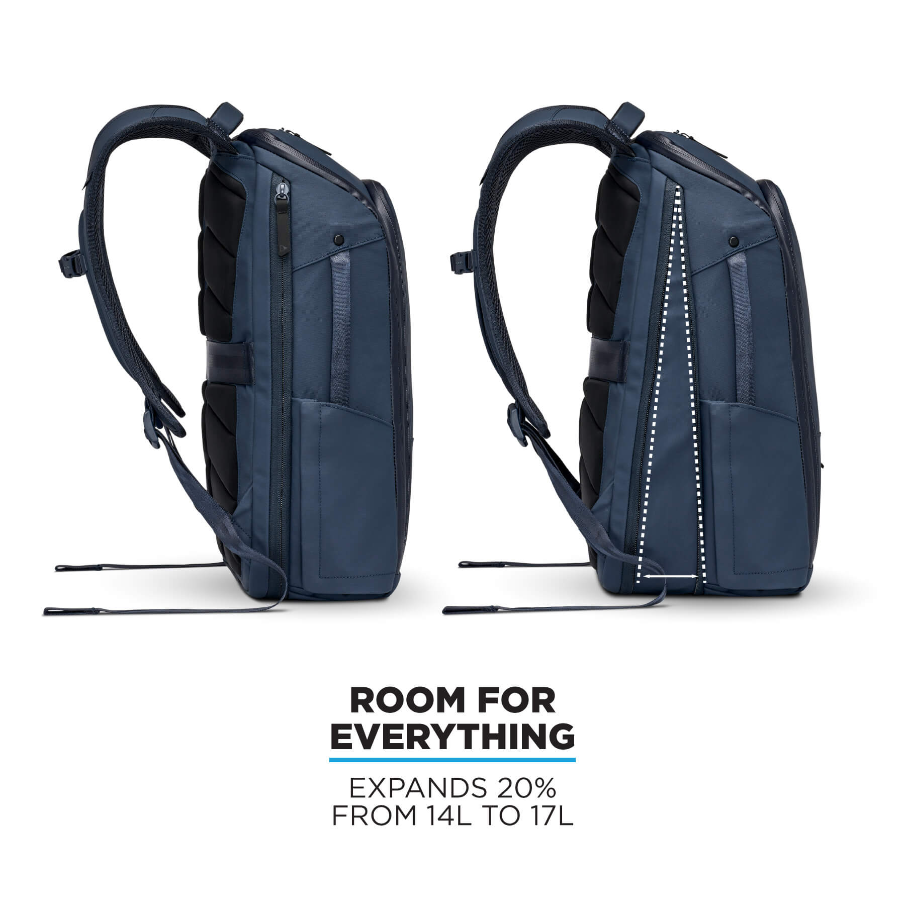 Expandable 14L or 20L Water-Resistant Backpack