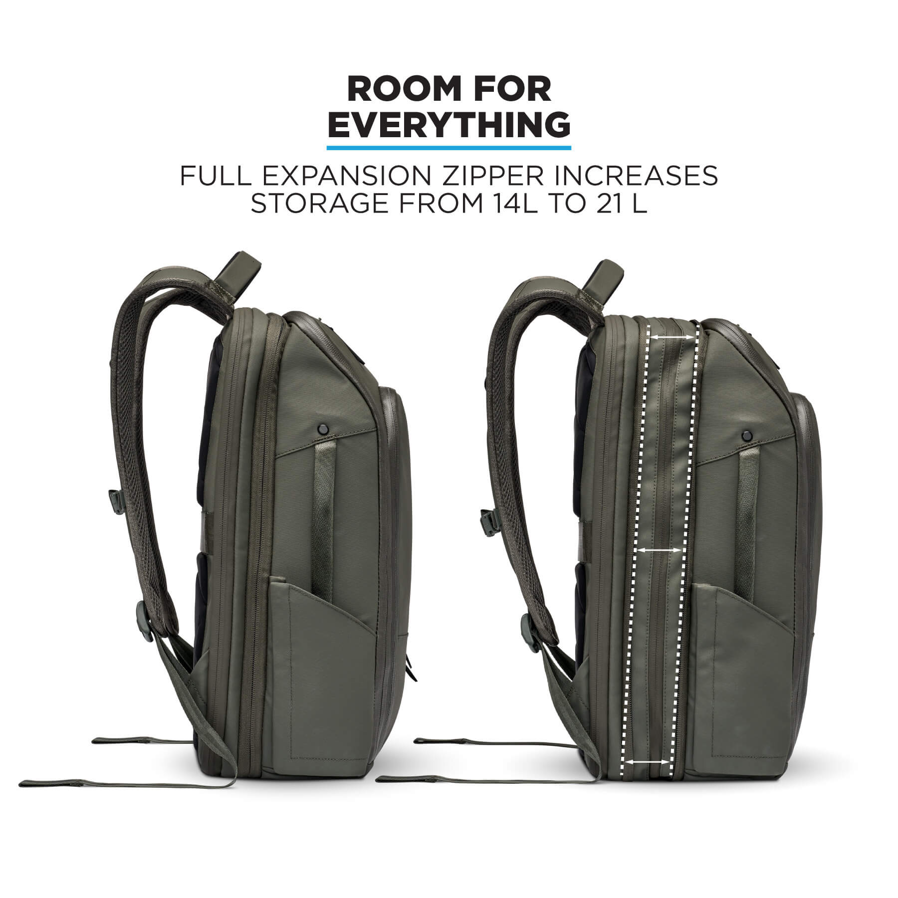 Expandable Travel Pack 14L or 20L Backpack