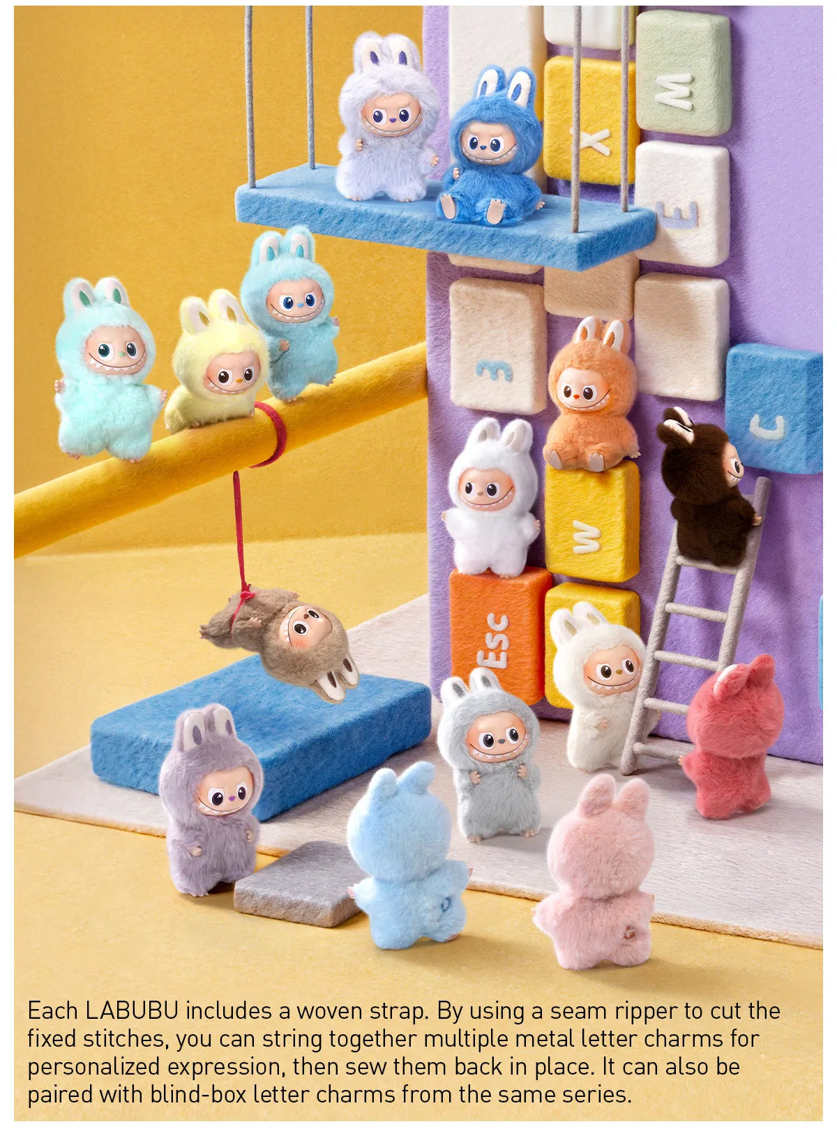 Labubu Pin for Love Series Blind Box (A-M) Yellow