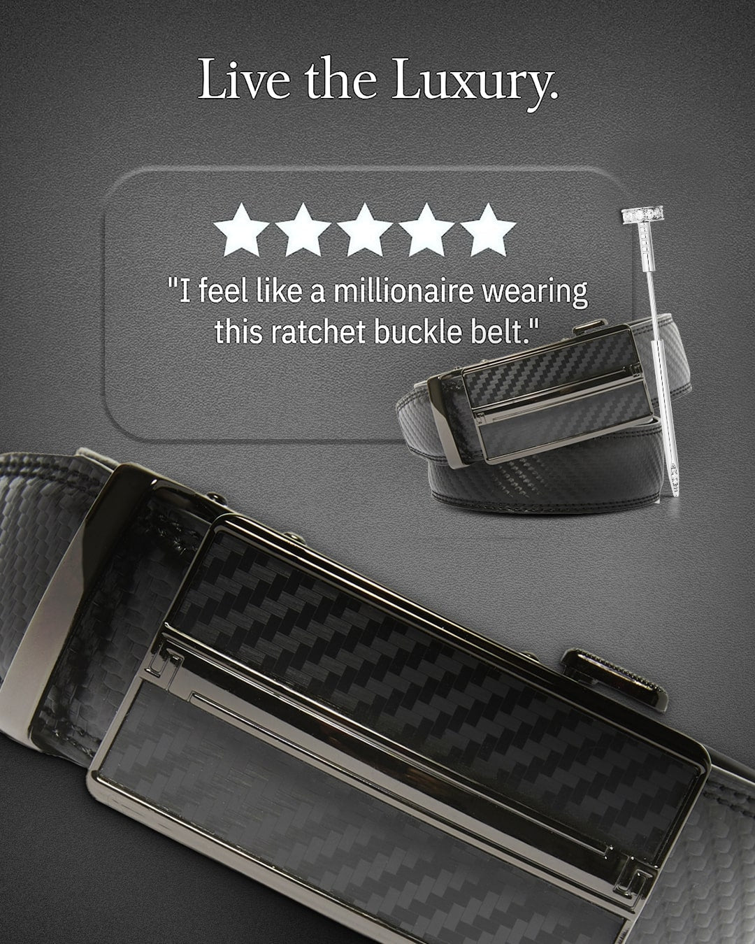 Microfiber Leather Ratchet Belt