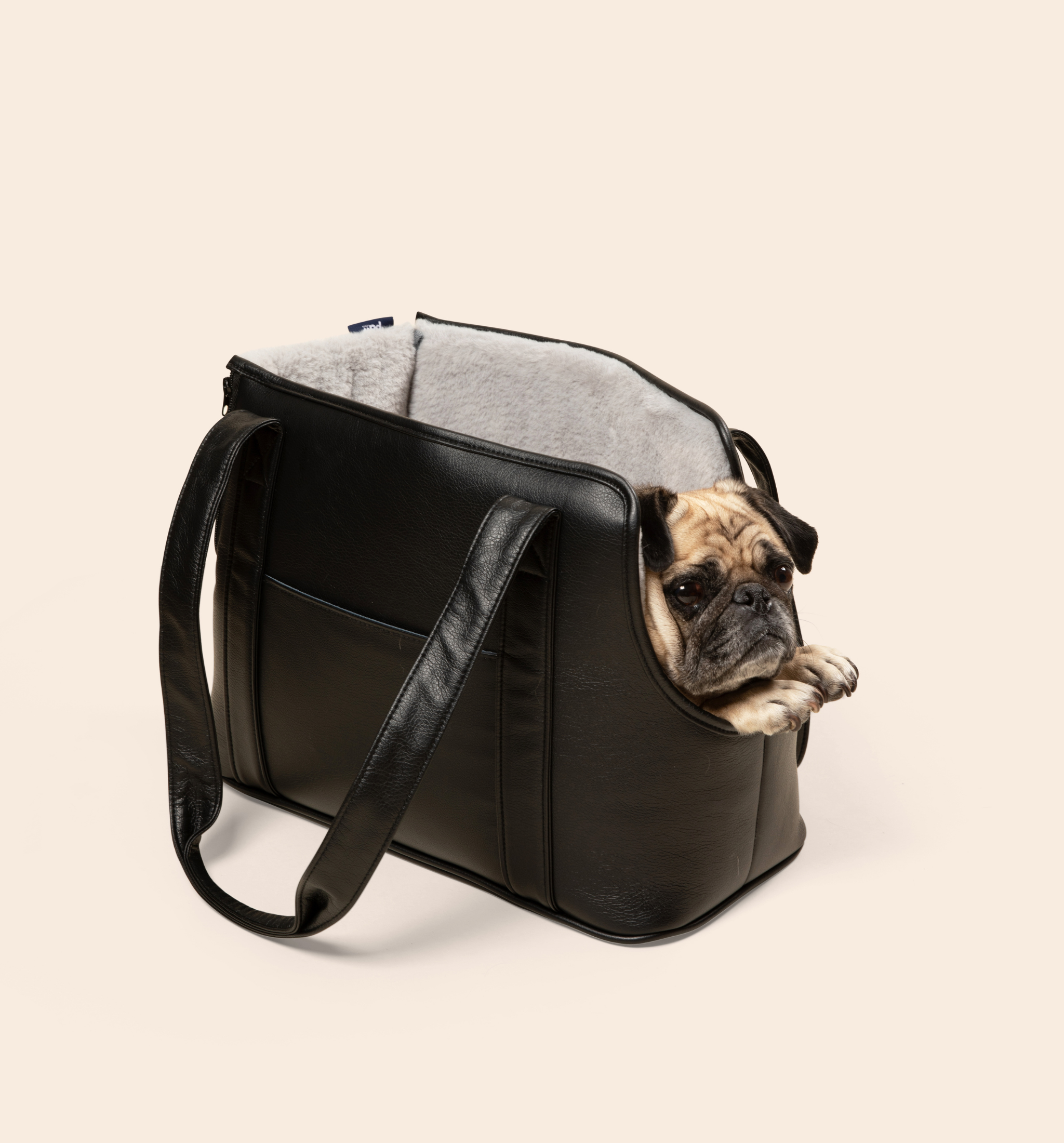 PupTote™ 3-in-1 Faux Leather Dog Carrier Bag - Black