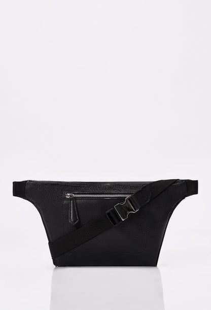 Black Everyday Neoprene & Leather Belt Bag