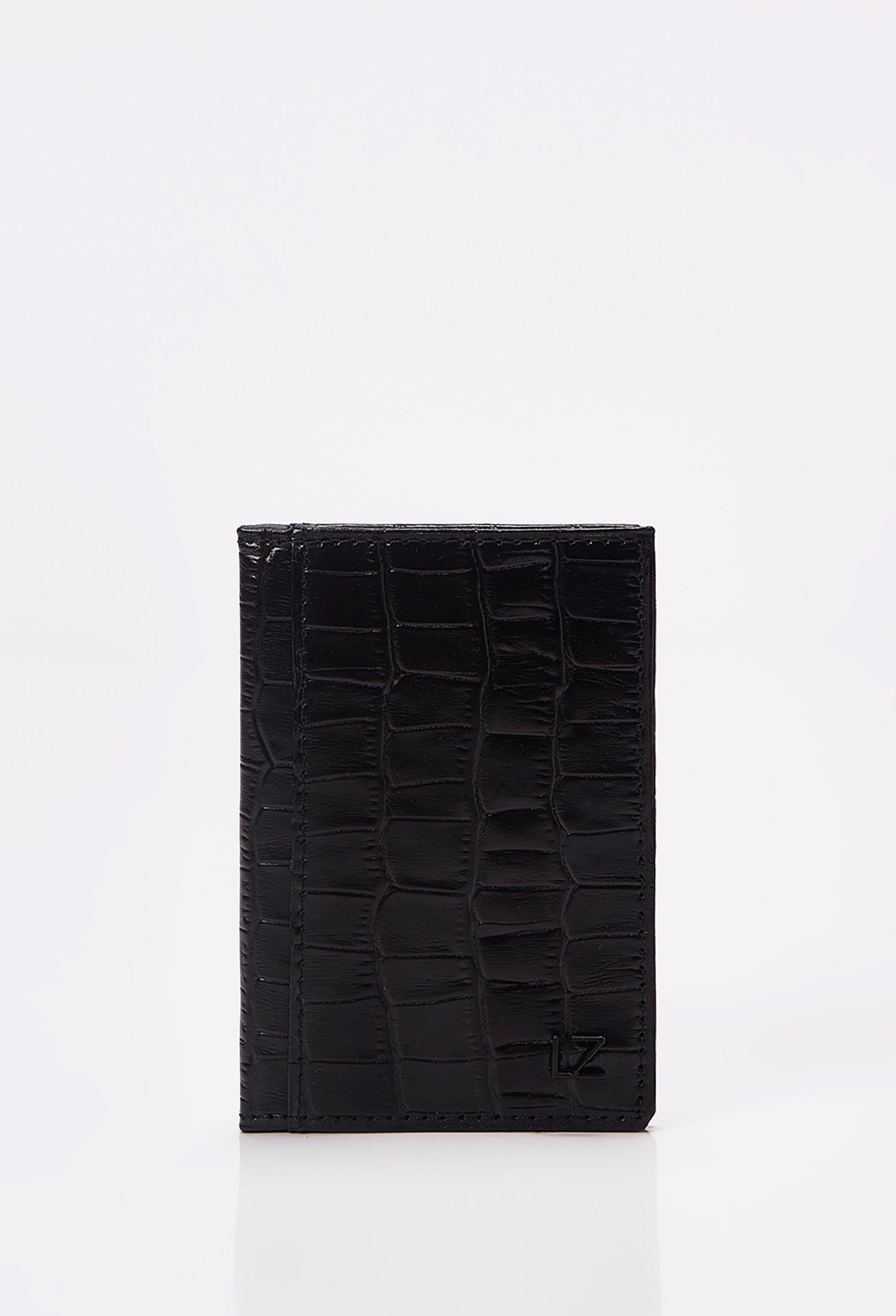 Croco Leather Folding Card Holder