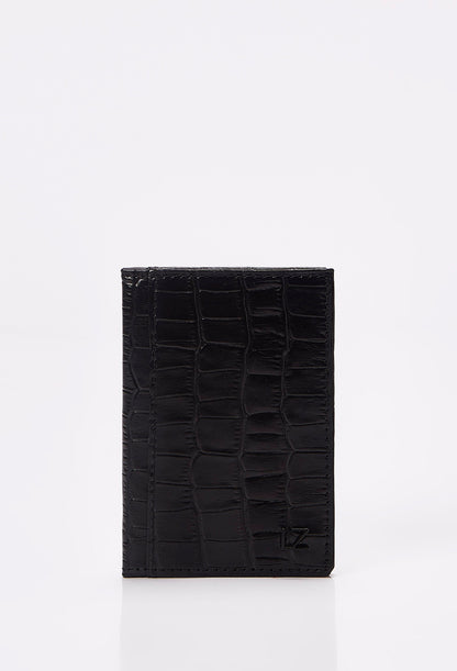 Croco Leather Folding Card Holder