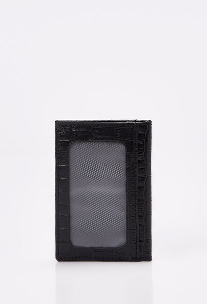 Croco Leather Folding Card Holder