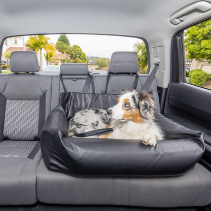 PupProtector™ Faux Leather Memory Foam Dog Car Bed -  Black